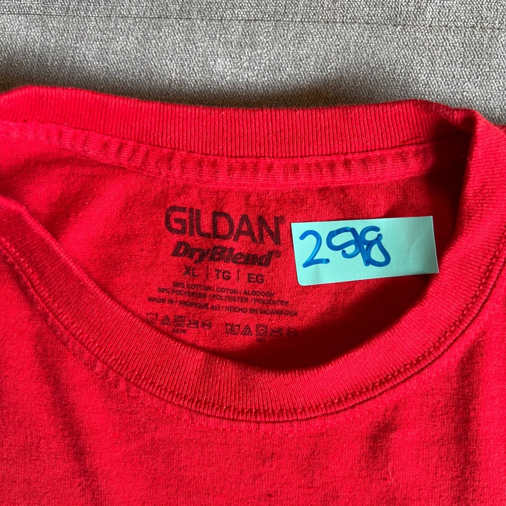 vintage Gildan shirt mens XL‎ red white Cave city cavemen school tee y2k sports - Picture 4 of 7